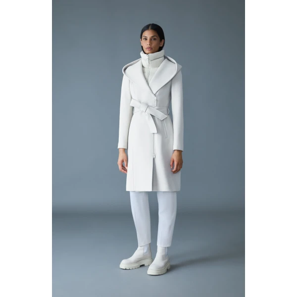 Mackage Shia-SLB 2-In-1 Double-Face Wool Coat in Cream