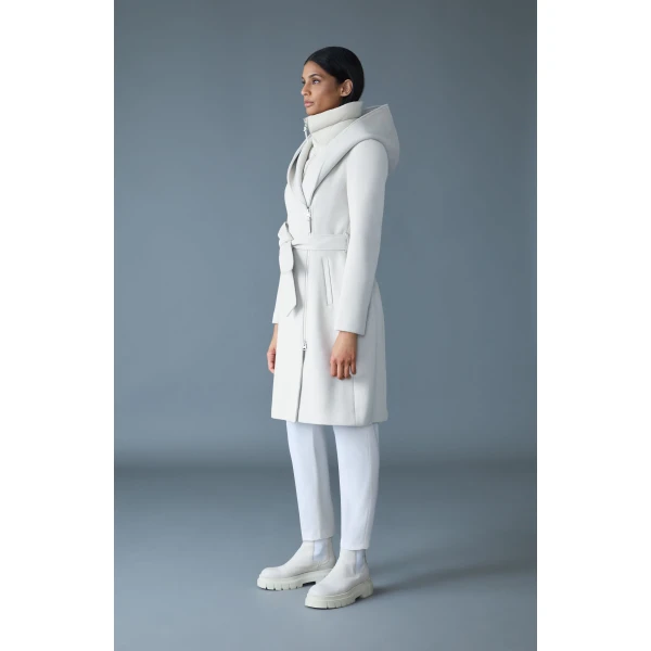 Mackage Shia-SLB 2-In-1 Double-Face Wool Coat in Cream