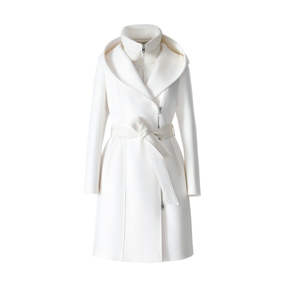 Mackage Shia-SLB 2-In-1 Double-Face Wool Coat in Cream