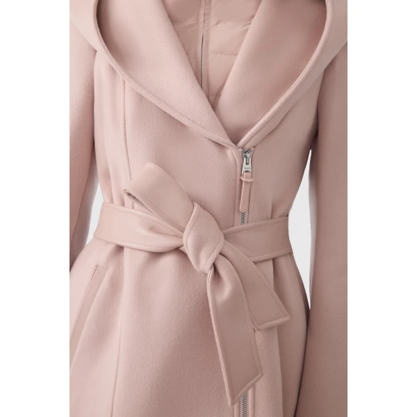 Mackage Shia-SLB 2-In-1 Double-Face Wool Coat in Sepia Rose