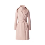 Mackage Shia-SLB 2-In-1 Double-Face Wool Coat in Sepia Rose