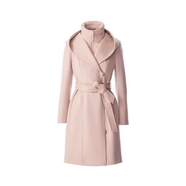 Shia-SLB 2-In-1 Double-Face Wool Coat in Sepia Rose