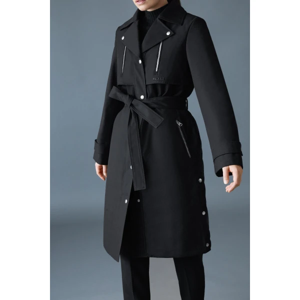 Mackage Siobhan Down Trench Coat in Black