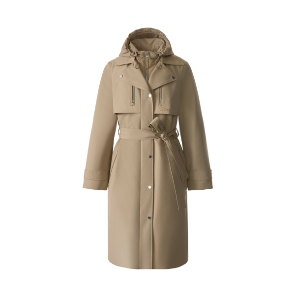 Mackage Siobhan Down Trench Coat in Light Camel