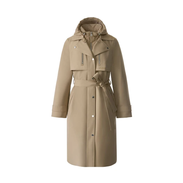 Mackage Siobhan Down Trench Coat in Light Camel