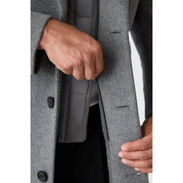 Mackage Skai-LG 3-In-1 Wool Coat in Carbon Mix
