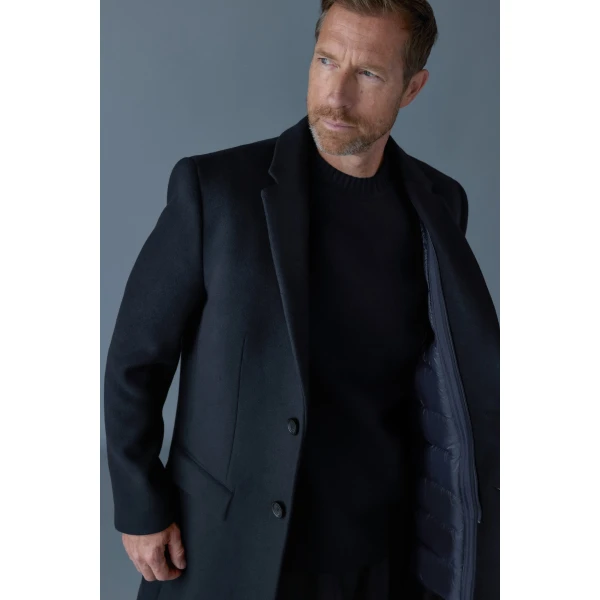 Mackage Skai-SLB 3-In-1 Wool Coat in Navy