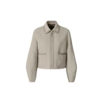 mackage solana-hb double-face herringbone wool balloon sleeved short jacket
