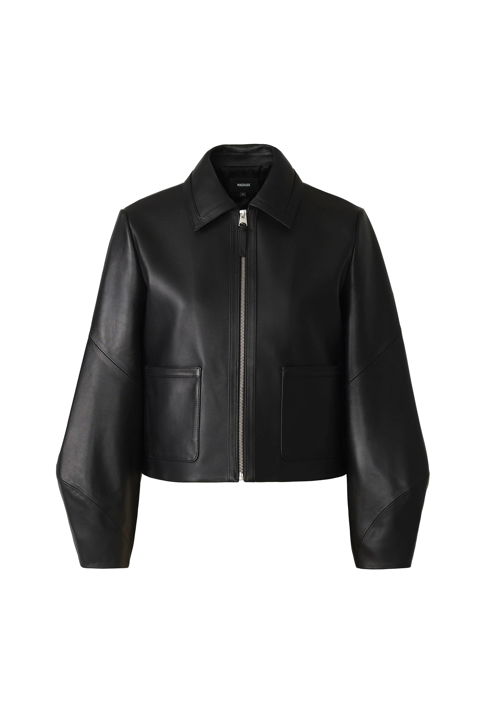Mackage Solana-L Relaxed Fit Leather Bomber in Black mackage solana-l relaxed fit leather bomber