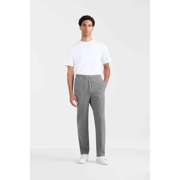 Mackage Stanley-K Brushed Knit Pants in Light Grey Mix-Cream