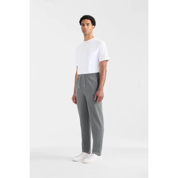 Mackage Stanley-K Brushed Knit Pants in Light Grey Mix-Cream