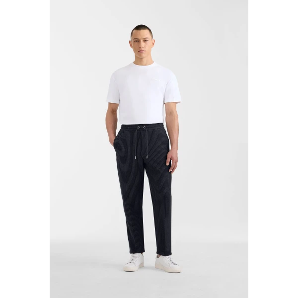 Mackage Stanley-K Brushed Knit Pants in Navy-Cream