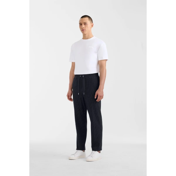 Mackage Stanley-K Brushed Knit Pants in Navy-Cream