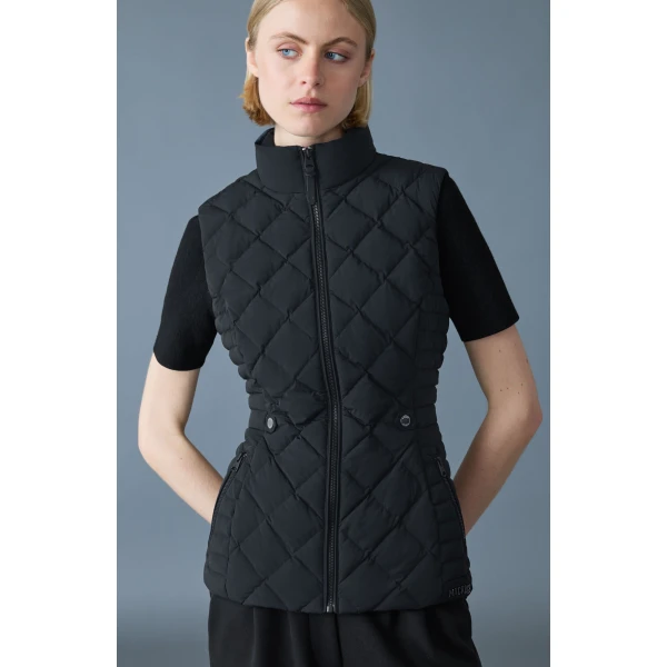 Mackage Stefania Diamond Quilted Down Vest in Black