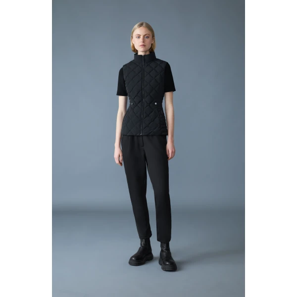 Mackage Stefania Diamond Quilted Down Vest in Black