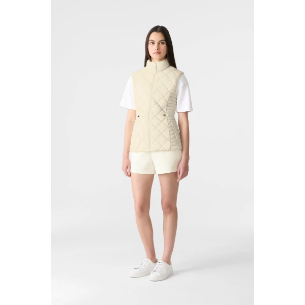 Mackage Stefania Diamond Quilted Down Vest in Cream