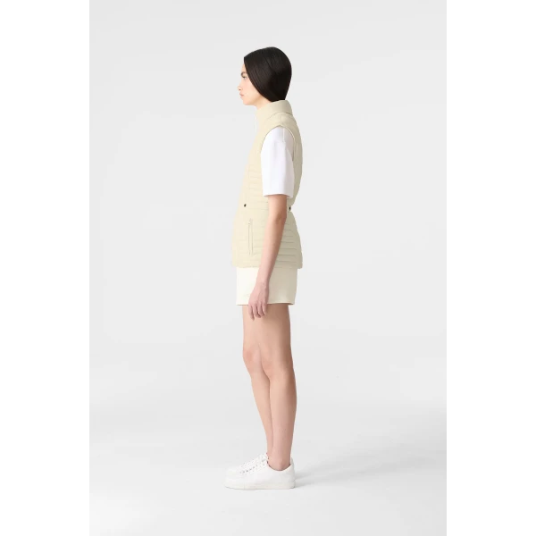 Mackage Stefania Diamond Quilted Down Vest in Cream