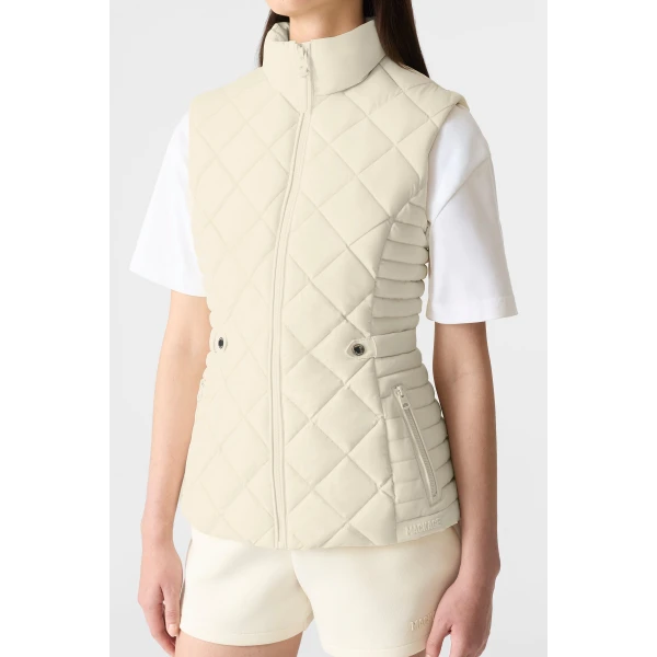 Mackage Stefania Diamond Quilted Down Vest in Cream