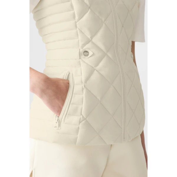 Mackage Stefania Diamond Quilted Down Vest in Cream