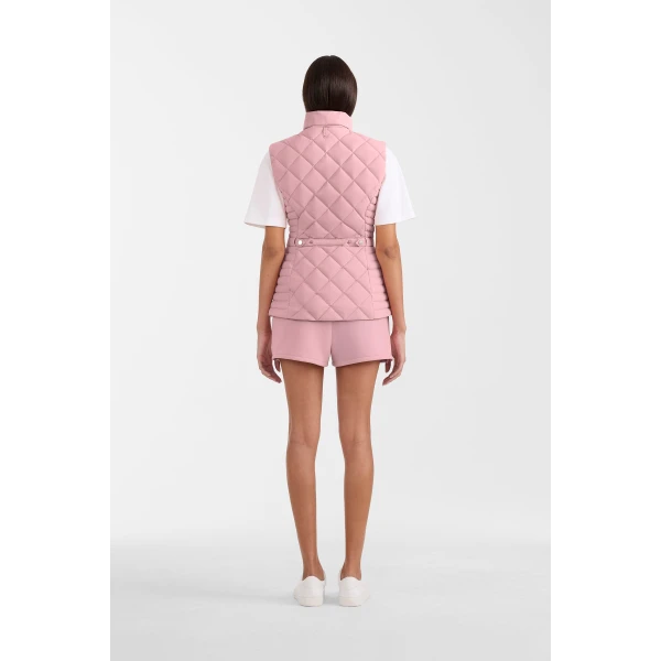 Mackage Stefania Diamond Quilted Down Vest in Soft Pink