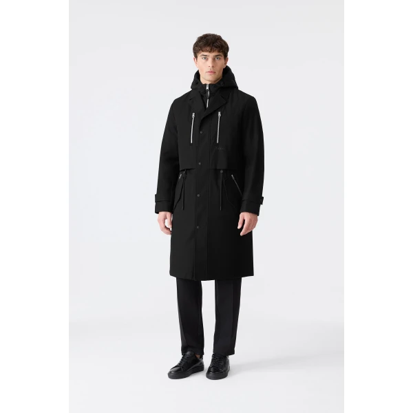 Mackage Sterling 2-In-1 Long Trench Coat in Black