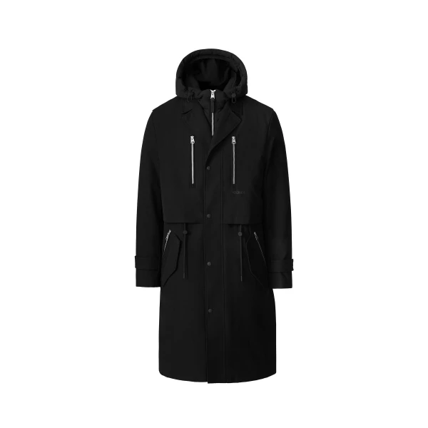 Sterling 2-In-1 Long Trench Coat in Black
