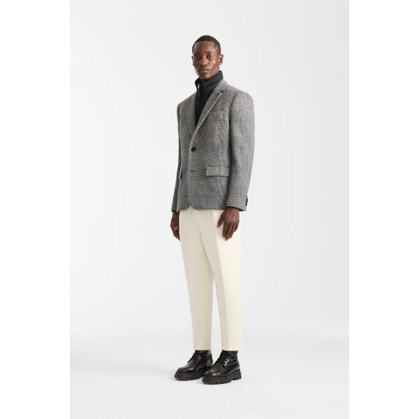 Mackage Sutton-PL Plaid 3-In-1 Wool Coat in Black-Cream