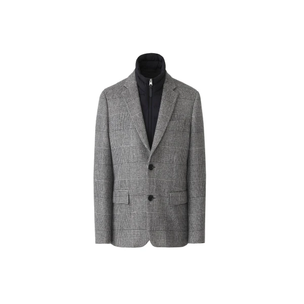 Mackage Sutton-PL Plaid 3-In-1 Wool Coat in Black-Cream