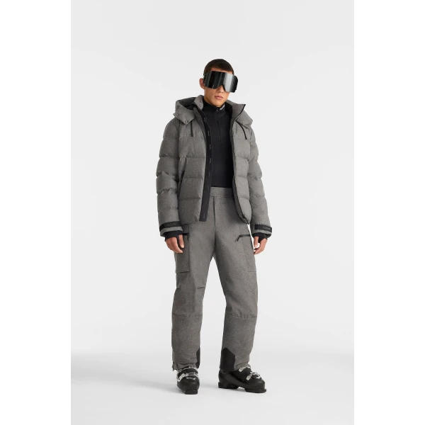 Mackage Tate-FN Flannel Shell Ski Pants in Grey Mix, view 2 | Pants | Coveti