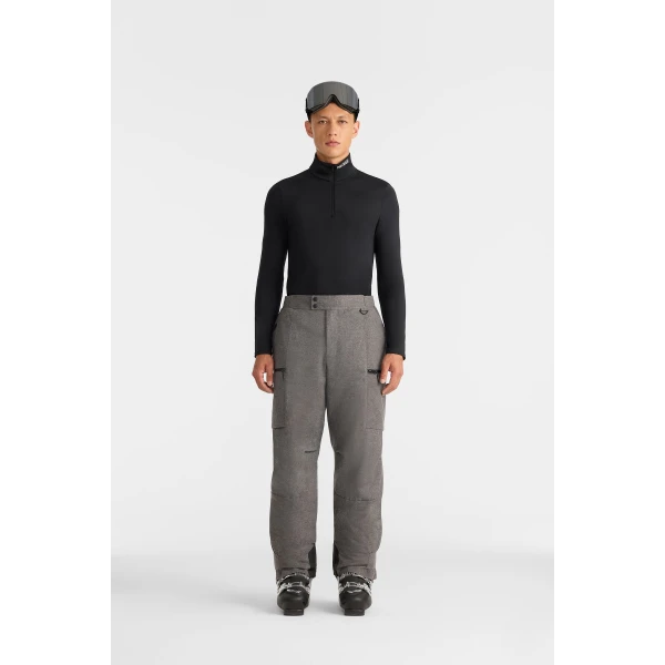 Mackage Tate-FN Flannel Shell Ski Pants in Grey Mix, view 3 | Pants | Coveti