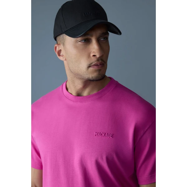 Mackage Tee-R Tee-Shirt with MACKAGE Silicone Logo in Azalea