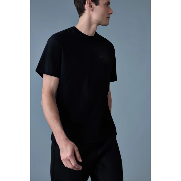Mackage Tee-R Tee-Shirt with MACKAGE Silicone Logo in Black