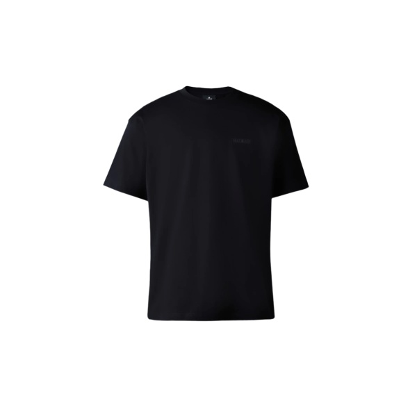Mackage Tee-R Tee-Shirt with MACKAGE Silicone Logo in Black