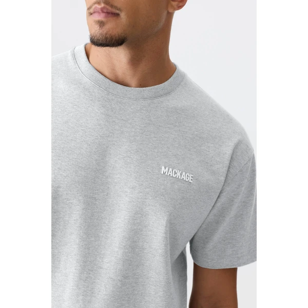 Mackage Tee-R Tee-Shirt with MACKAGE Silicone Logo in Light Grey Mix