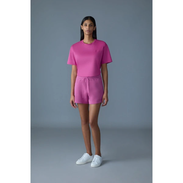 Mackage Tee-W T-Shirt with Mackage Silicone Logo in Azalea