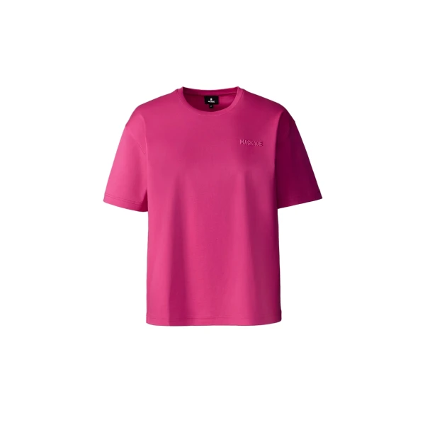 Mackage Tee-W T-Shirt with Mackage Silicone Logo in Azalea