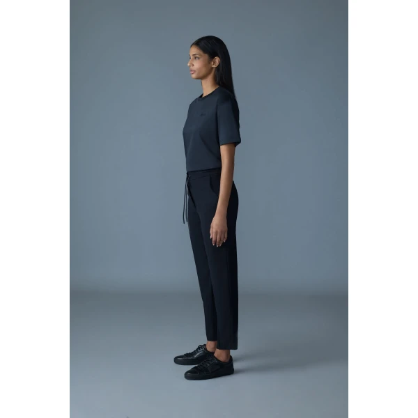 Mackage Tee-W T-Shirt with Mackage Silicone Logo in Navy