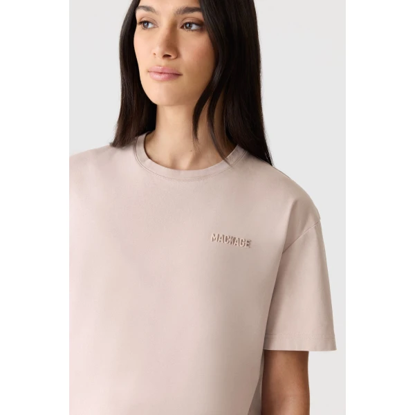 Mackage Tee-W T-Shirt with Mackage Silicone Logo in Sepia Rose