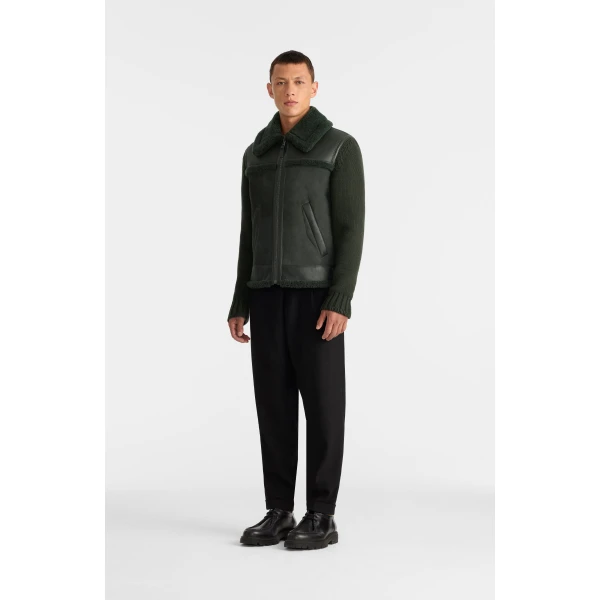 Mackage Torrian Mixed Media Jacket in Evergreen