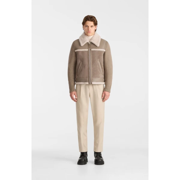 Mackage Torrian Mixed Media Jacket in Truffle-Taupe