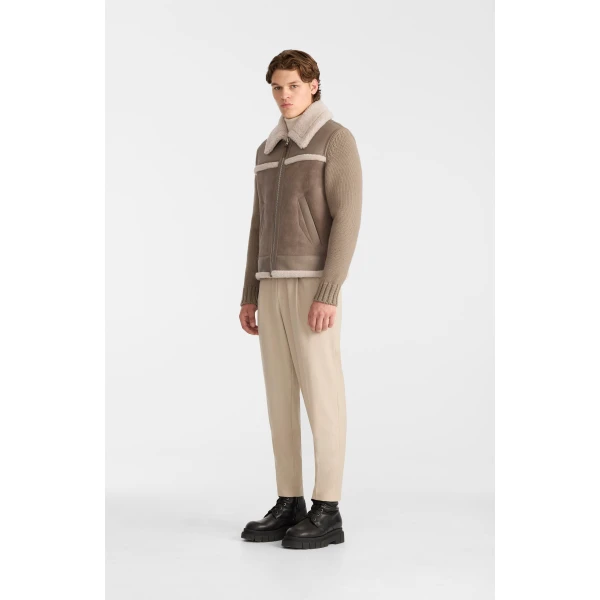 Mackage Torrian Mixed Media Jacket in Truffle-Taupe