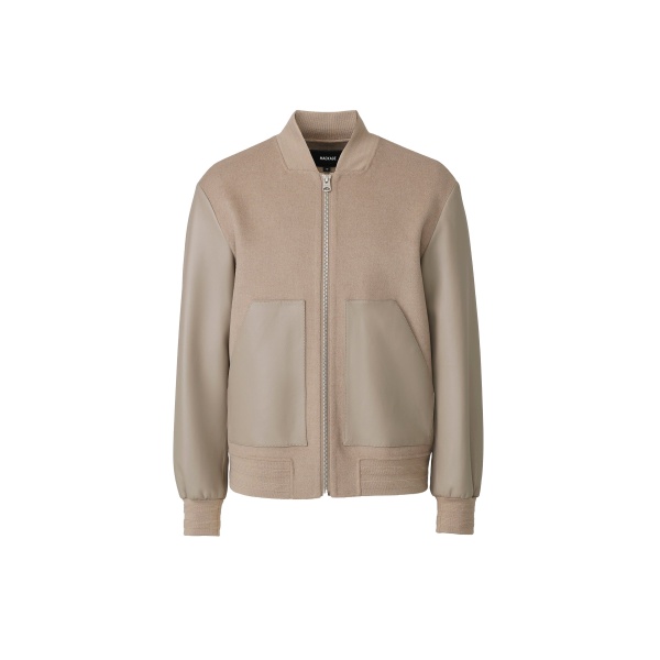 Mackage Tripp Wool Bomber Jacket in Taupe