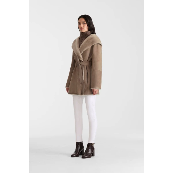 valencia reversible wrap coat truffle-taupe