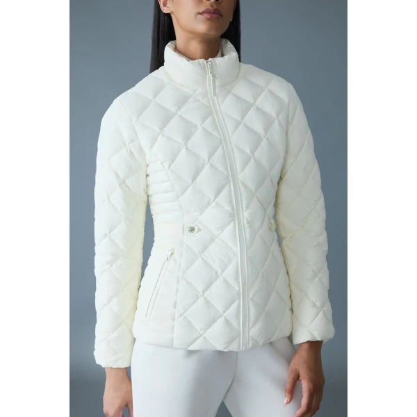 Mackage Vik Diamond Quilted Down Jacket in Cream
