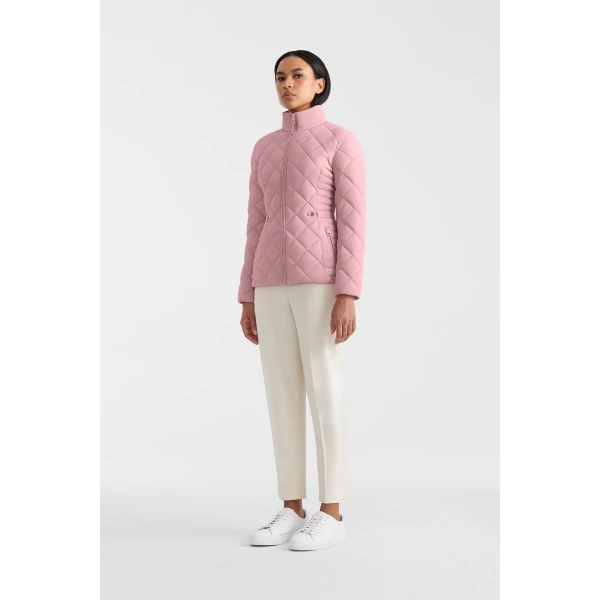 Mackage Vik Diamond Quilted Down Jacket in Soft Pink