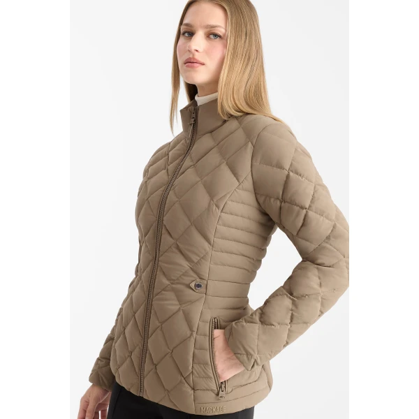 Mackage Vik Diamond Quilted Down Jacket in Truffle Brown