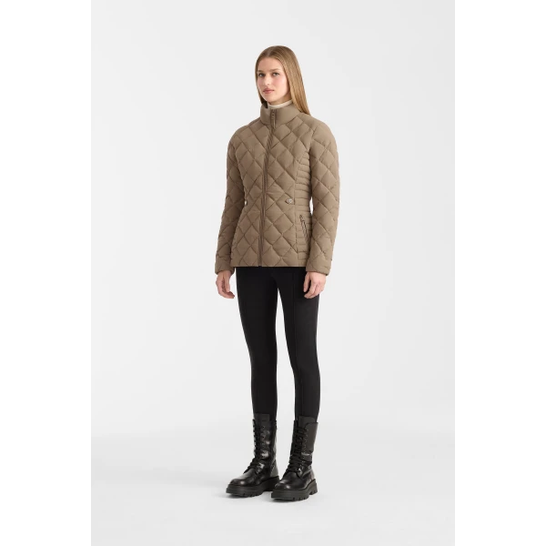 Mackage Vik Diamond Quilted Down Jacket in Truffle Brown
