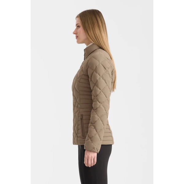 Mackage Vik Diamond Quilted Down Jacket in Truffle Brown