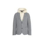 Mackage Wells-K 2-In-1 Brushed Knit Blazer in Light Grey Mix-Cream