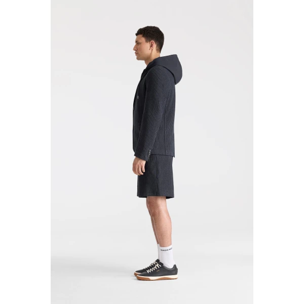 Mackage Wells-K 2-In-1 Brushed Knit Blazer in Navy-Cream